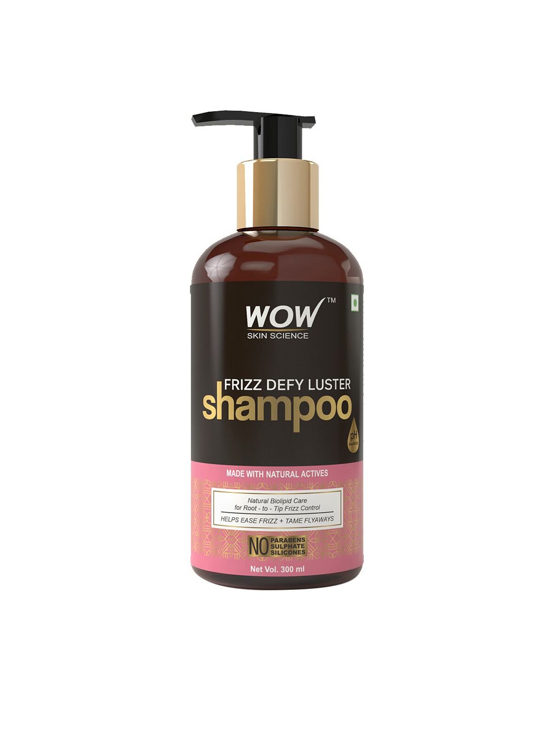 WOW Unisex Skin Science Frizz Defy Luster No Parabens, Sulphate & Silicone Shampoo 100 ml Price in India
