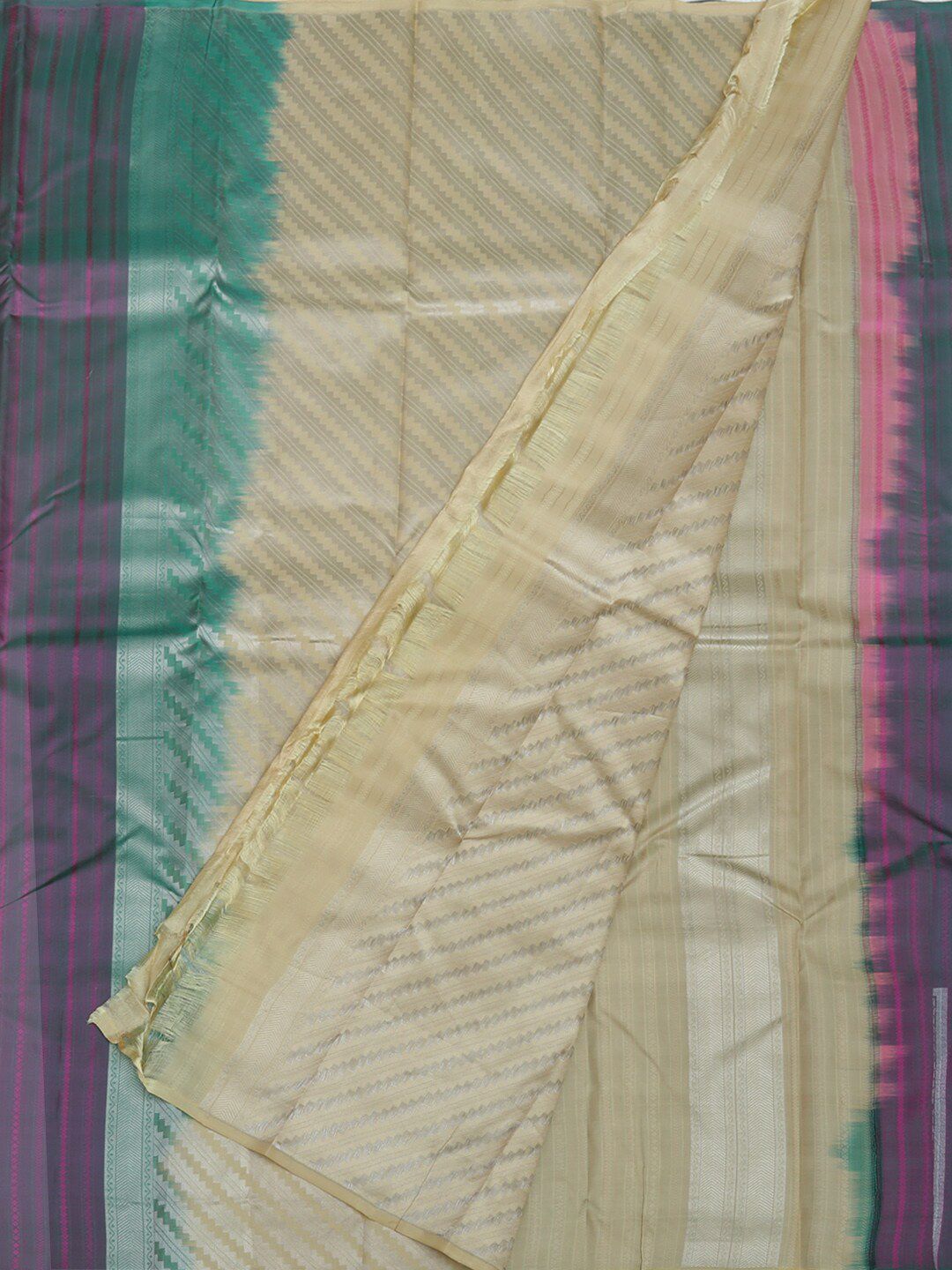 Pothys Green Striped Pure Silk Saree