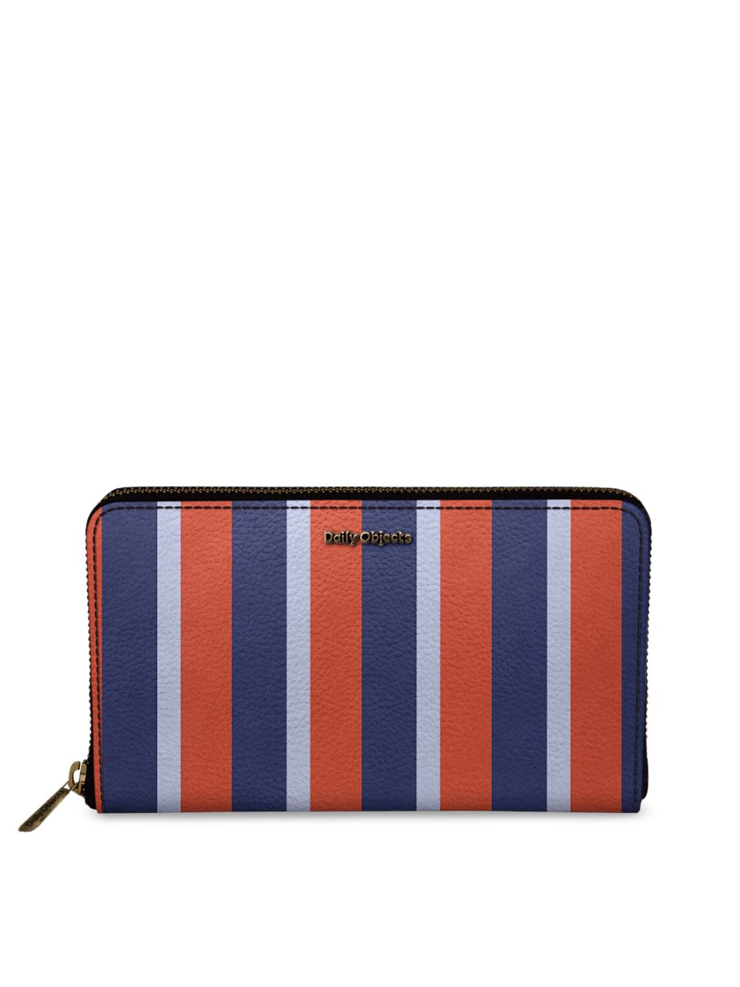 DailyObjects Women Blue & Red Striped Zip Around Wallet Price in India