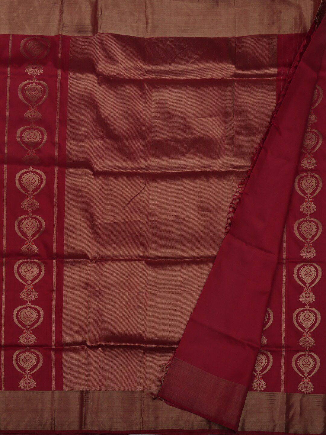 Pothys Red Solid Pure Silk Saree