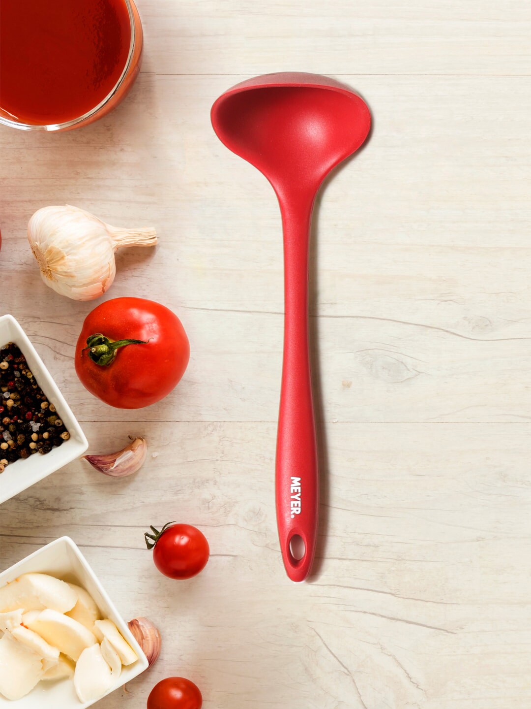 MEYER Red Solid Silicone Round Ladle Price in India