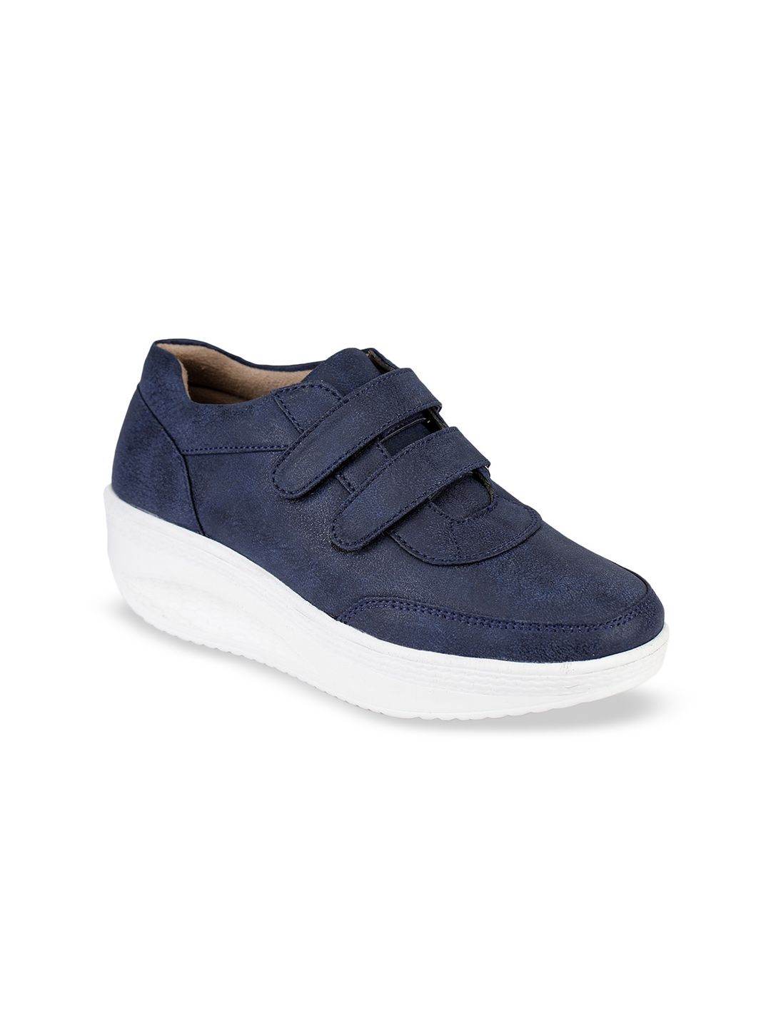 VALIOSAA Women Navy Blue Flatform Sneakers Price in India