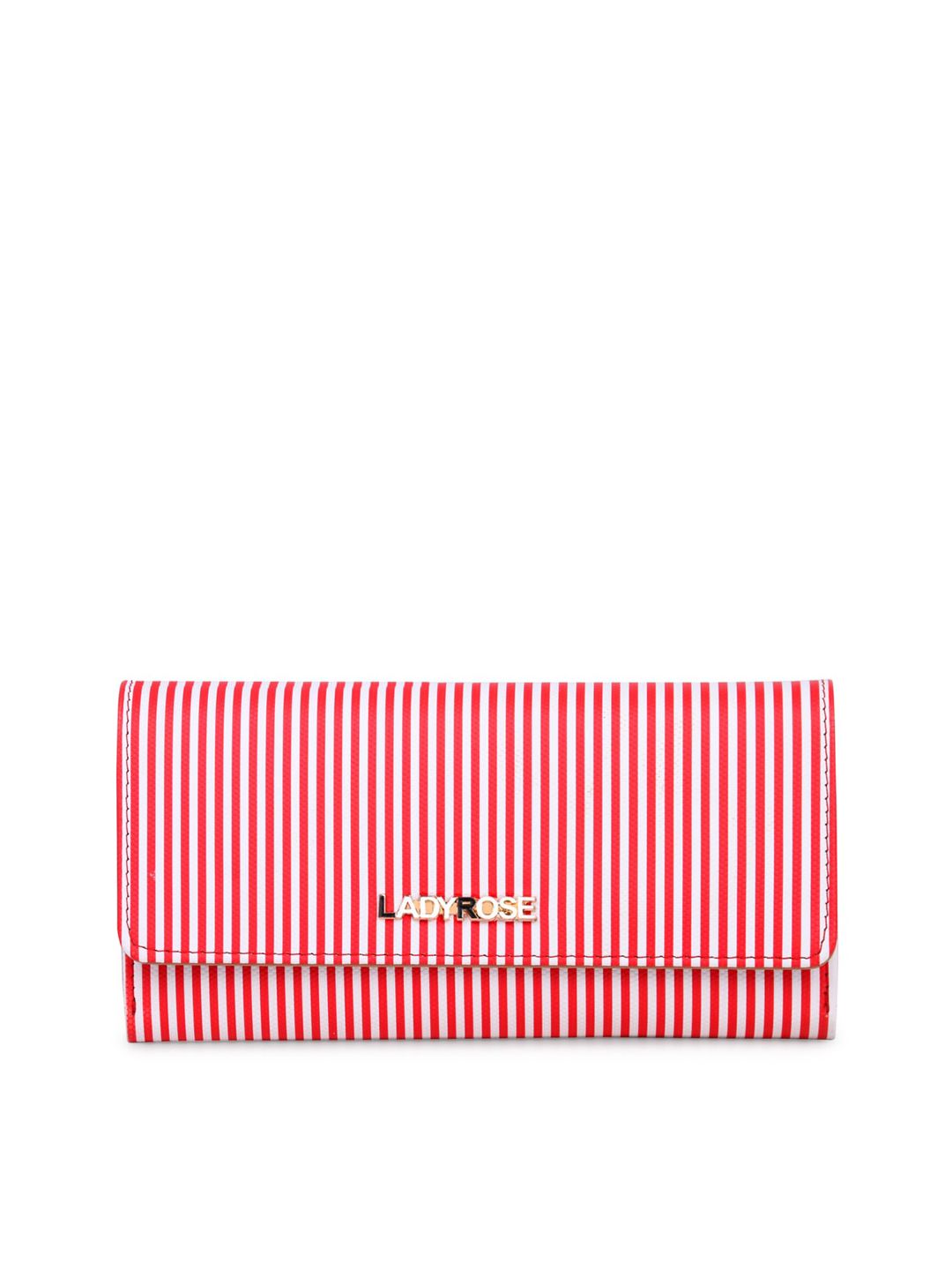 WOMEN MARKS Women Red & White Striped Two Fold Wallet Price in India