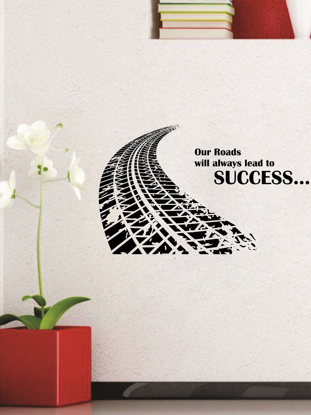 WALLSTICK Black Road To Success Large Vinyl Wall Sticker Price in India