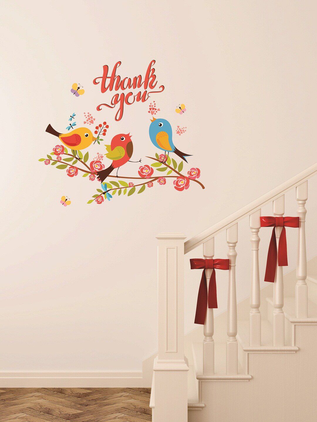 WALLSTICK Red & Yellow Thank You Large Vinyl Wall Sticker Price in India