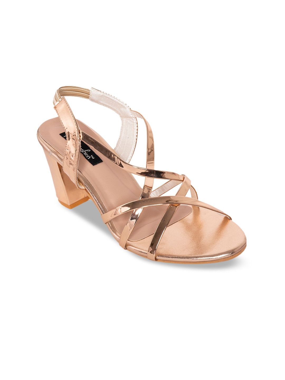 Funku Fashion Women Peach-Coloured Solid Block Heels Price in India