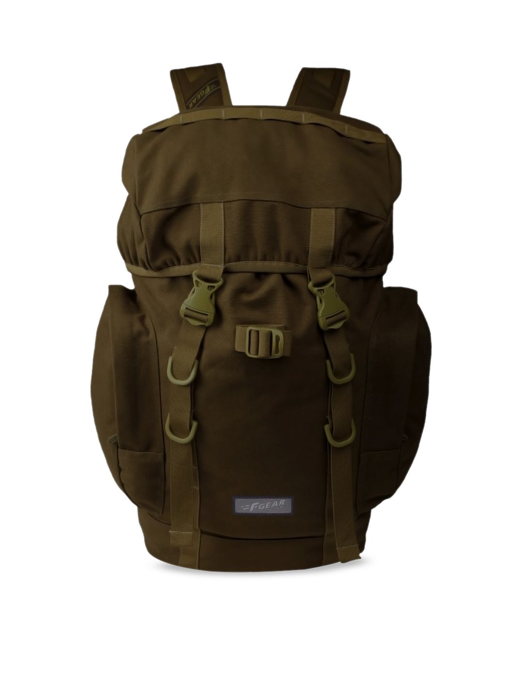 F Gear Unisex Olive Brown Solid Backpack Price in India