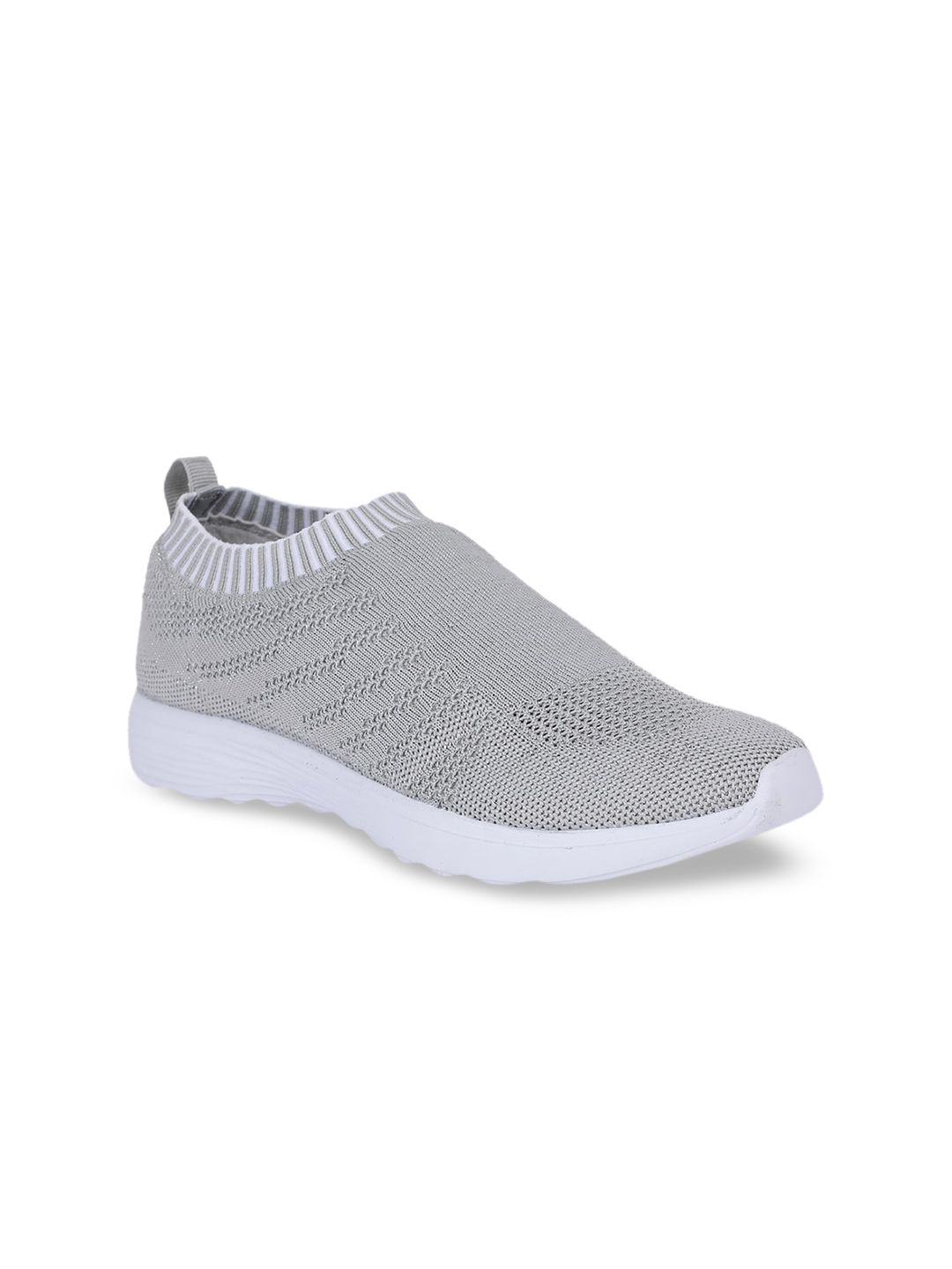 North Star Women Grey Woven Design Slip-On Sneakers