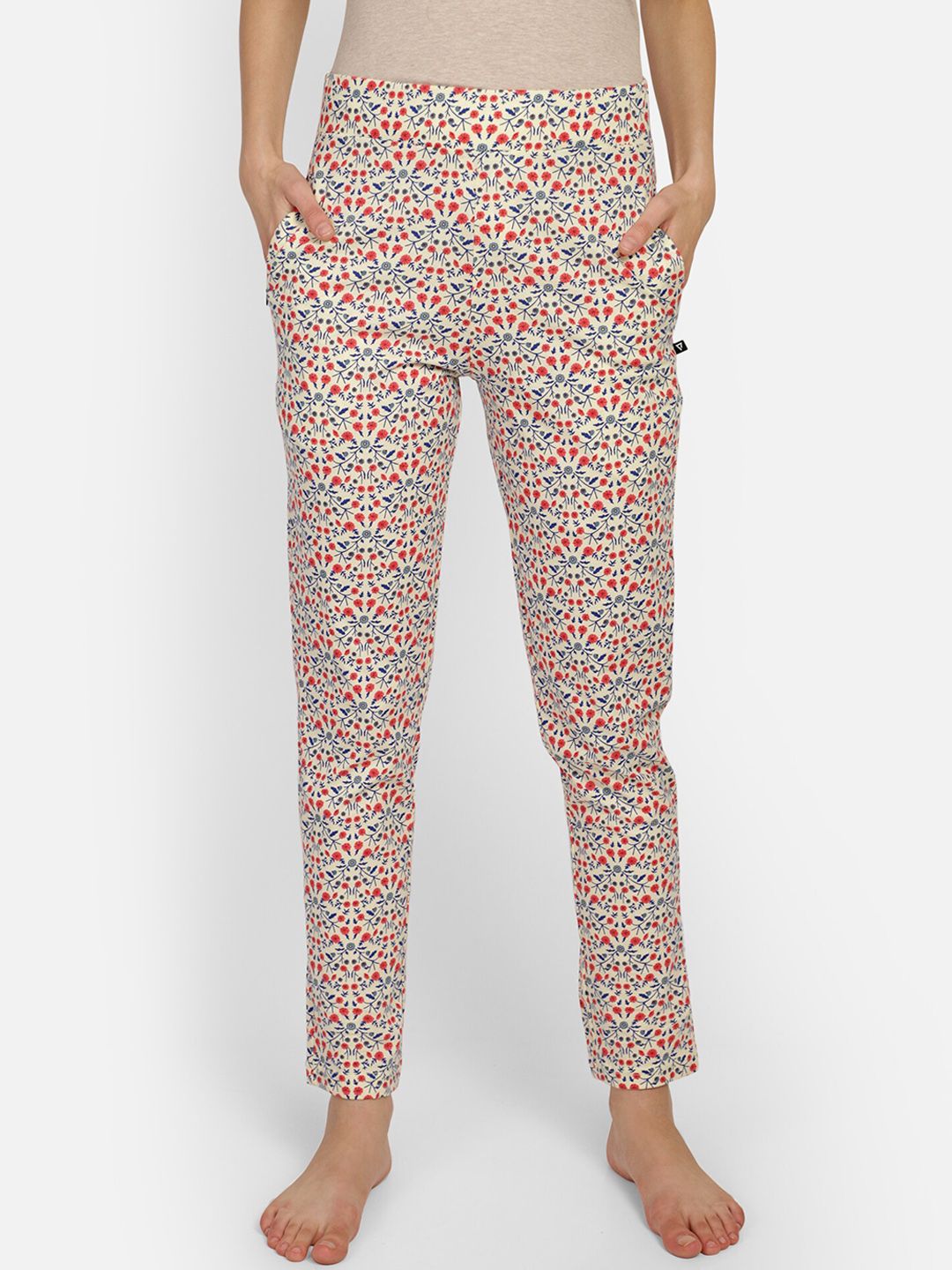 PROTEENS Women Beige Printed Lounge Pant Price in India