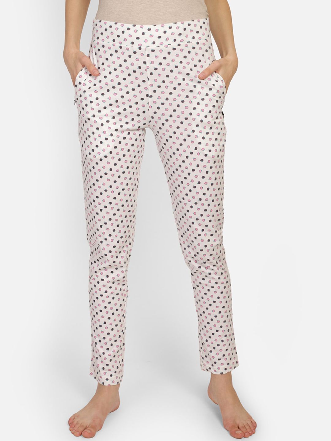 PROTEENS Women White Printed Lounge Pants Price in India