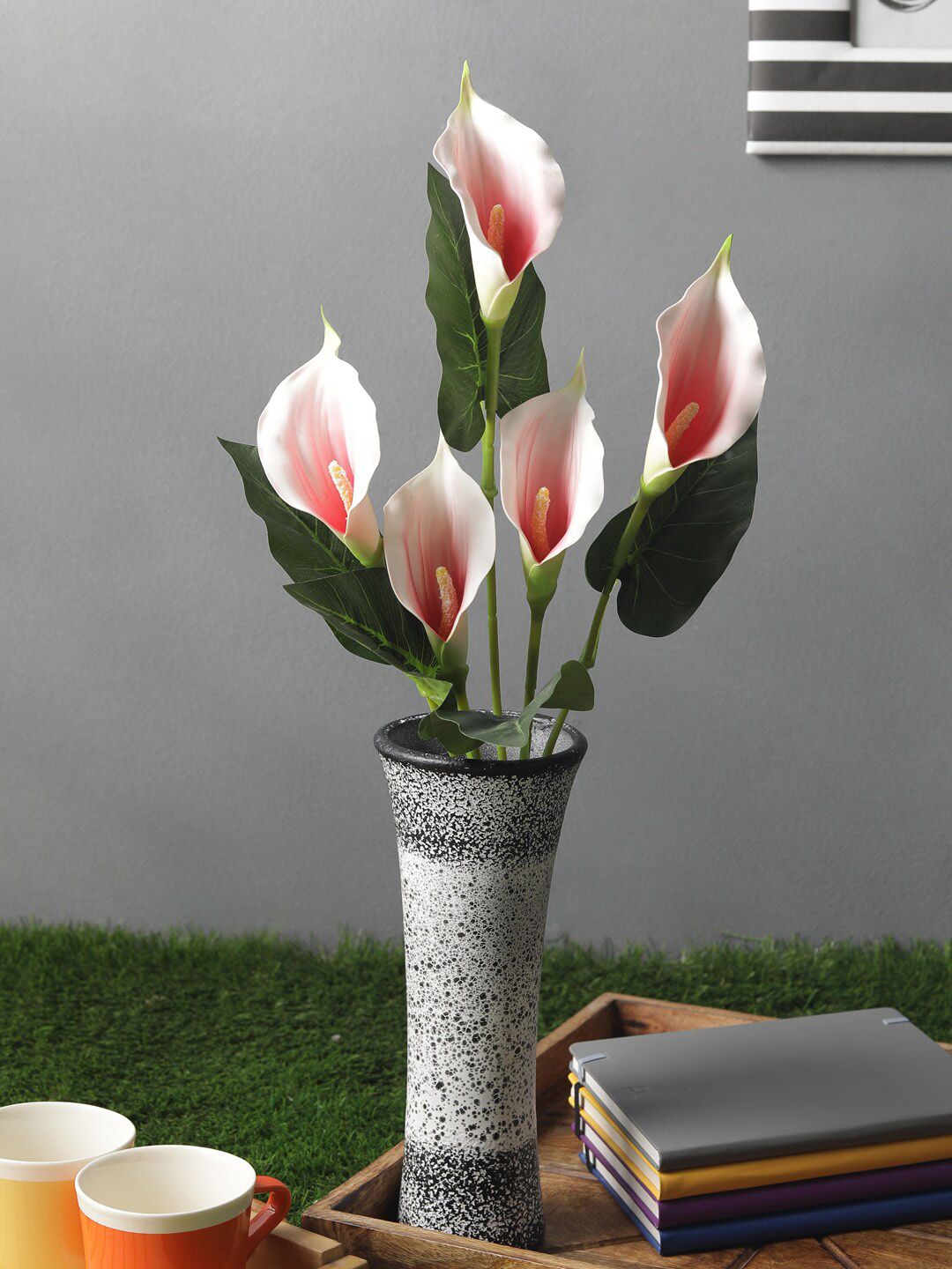 OddCroft Green & Pink Artificial Calla Lily Flower Bunch Price in India