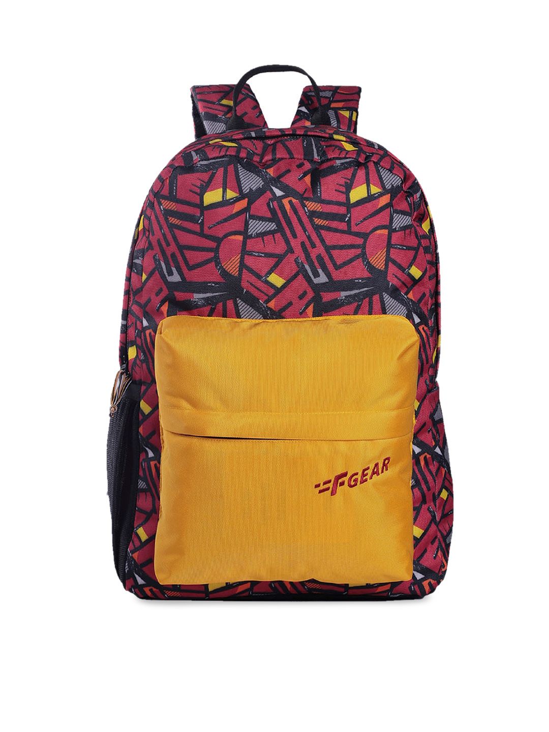F Gear Unisex Red & Yellow Colourblocked Backpack Price in India