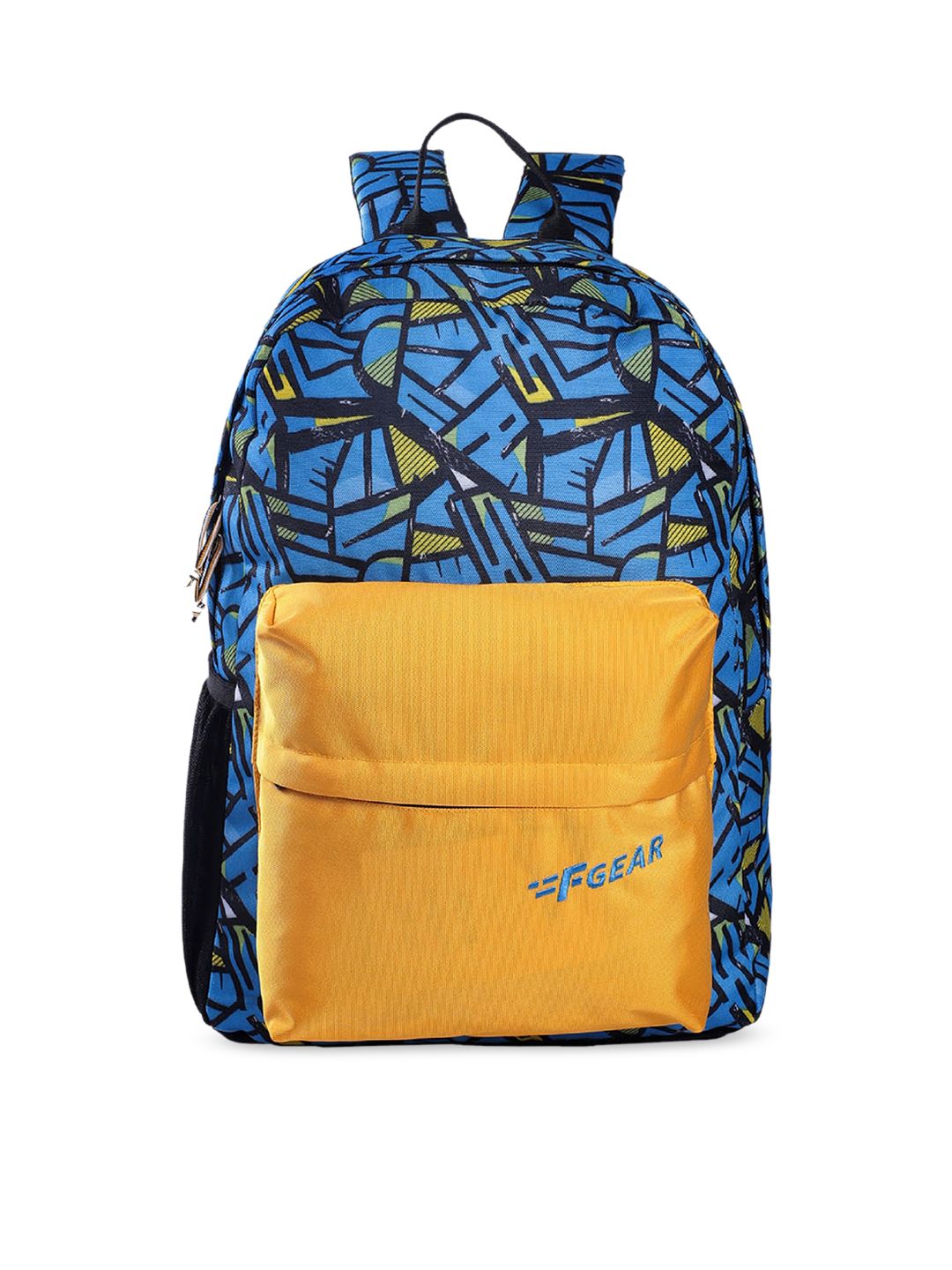 F Gear Unisex Blue & Yellow Colourblocked Backpack Price in India