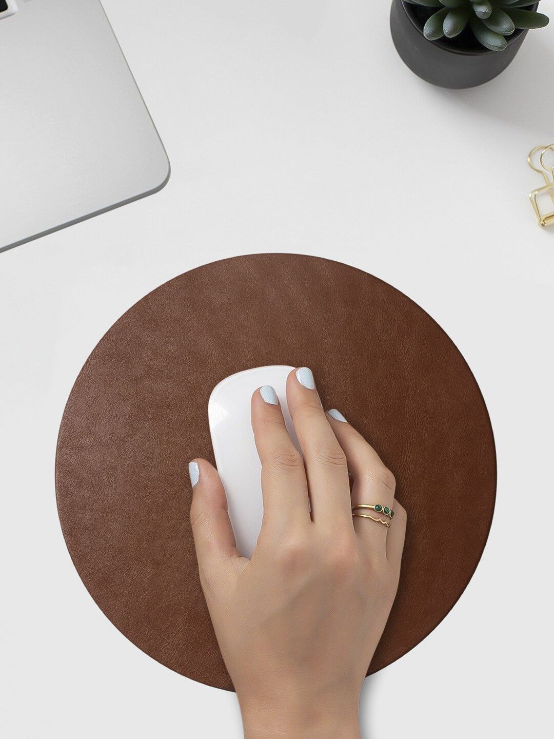 DailyObjects Brown Orb Vegan Leather Reversible Design Mouse Pad Price in India