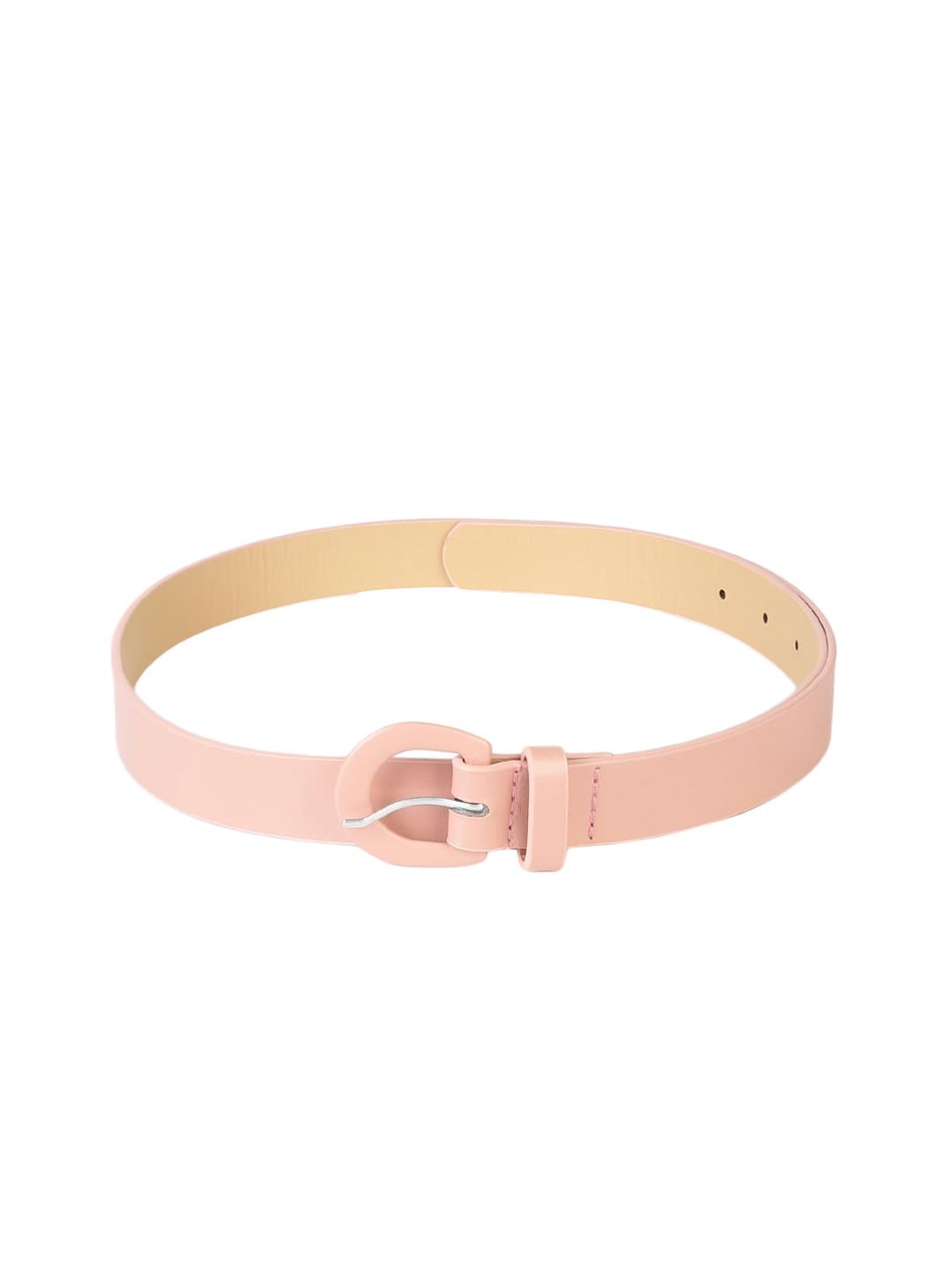 CRUSSET Women Peach-Coloured Solid Belt Price in India