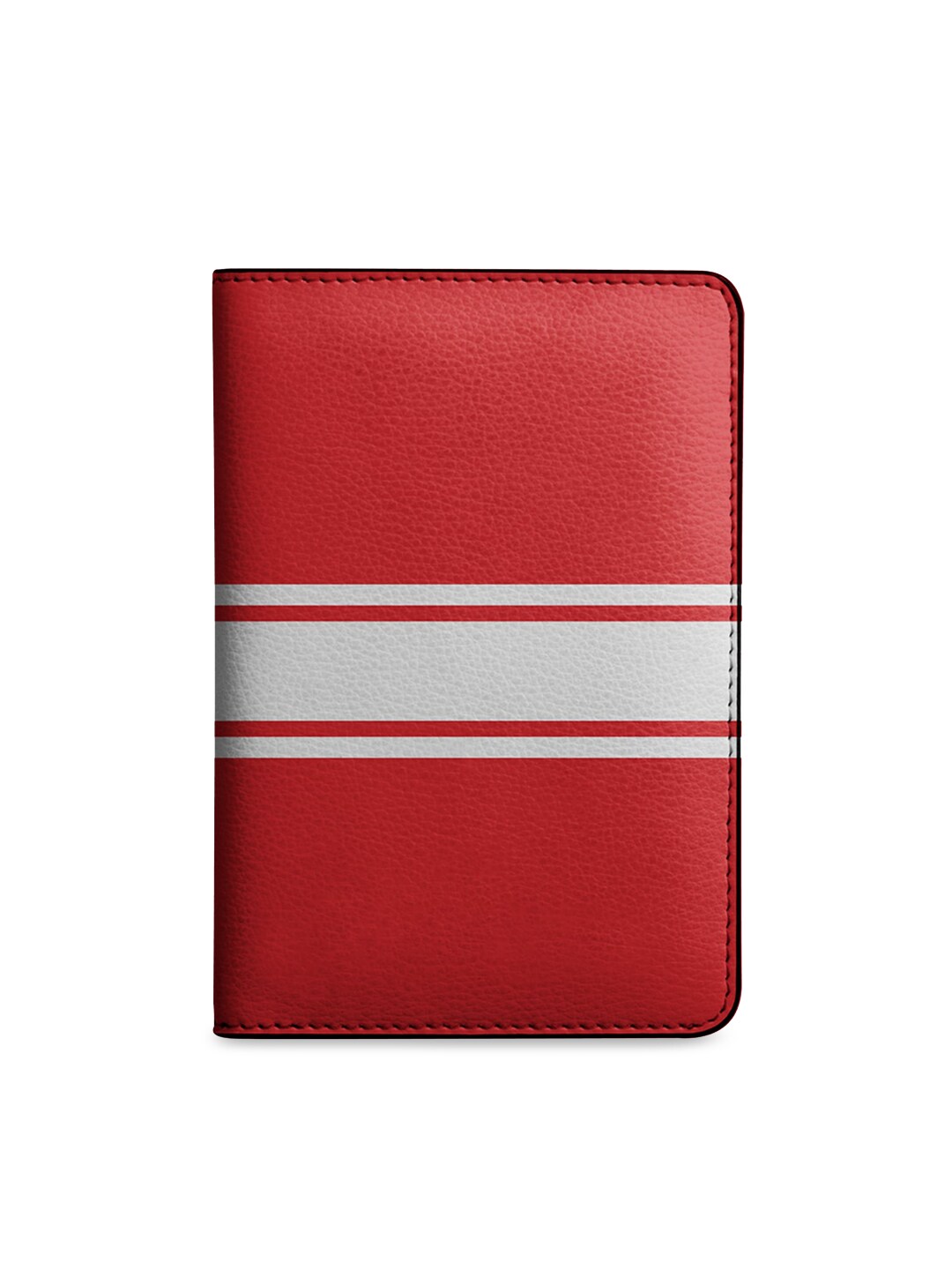 DailyObjects Women Red & Off-White Striped Passport Holder Price in India