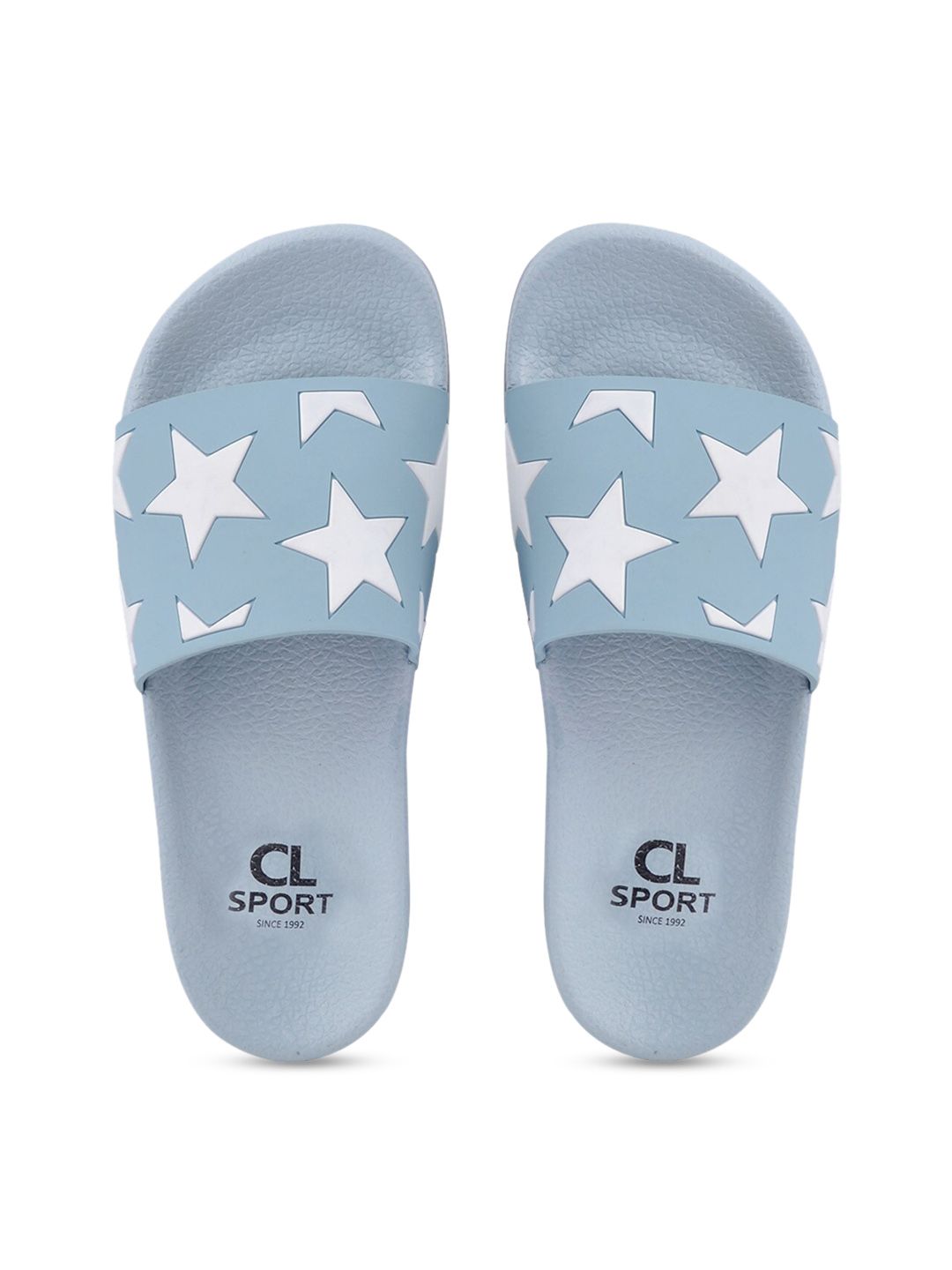 Carlton London sports Women Blue & White Printed Sliders Price in India