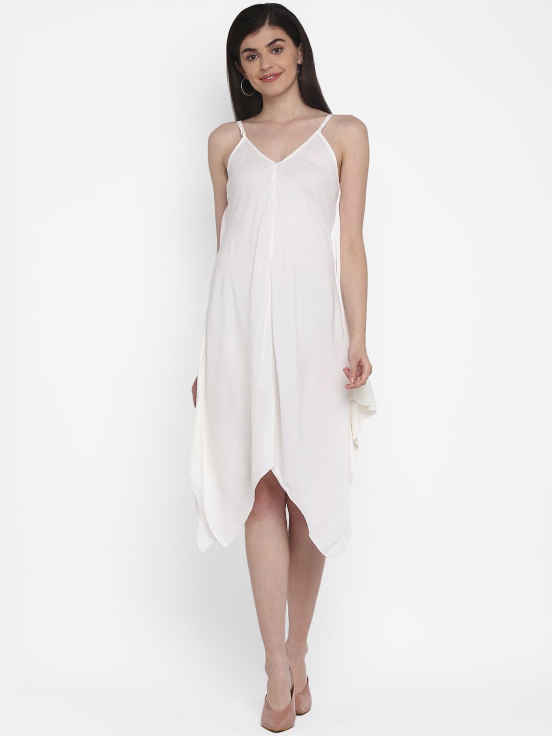 Aditi Wasan Women White Solid A-Line Dress Price in India