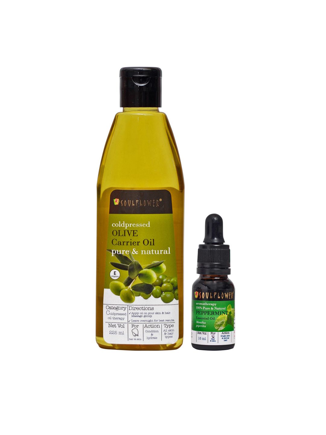 Soulflower Unisex Transparent Olive Oil & Peppermint Essential Oil 240 ml Price in India