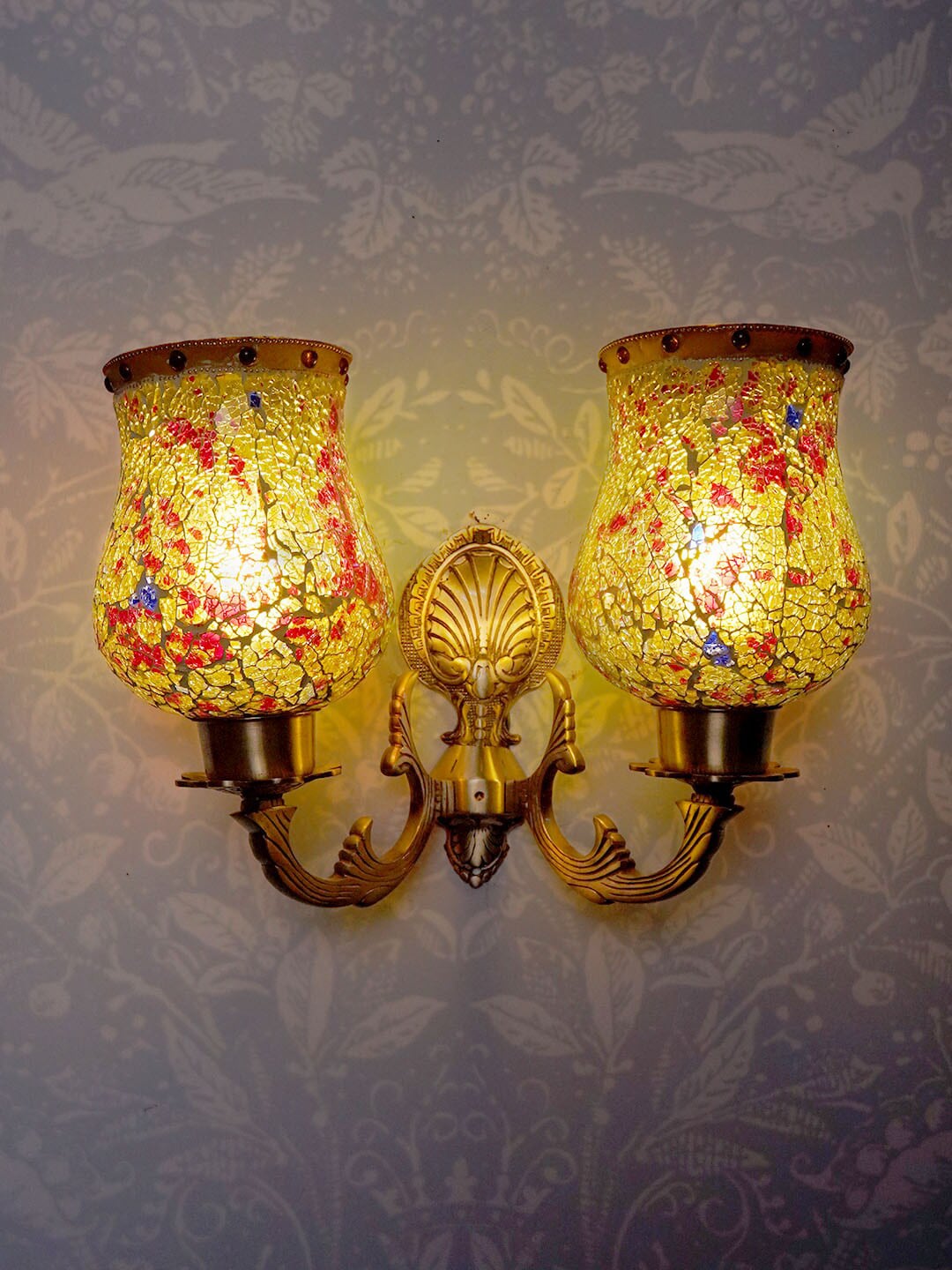 Fos-lighting Gold Antique Designer Wallchiere Price in India