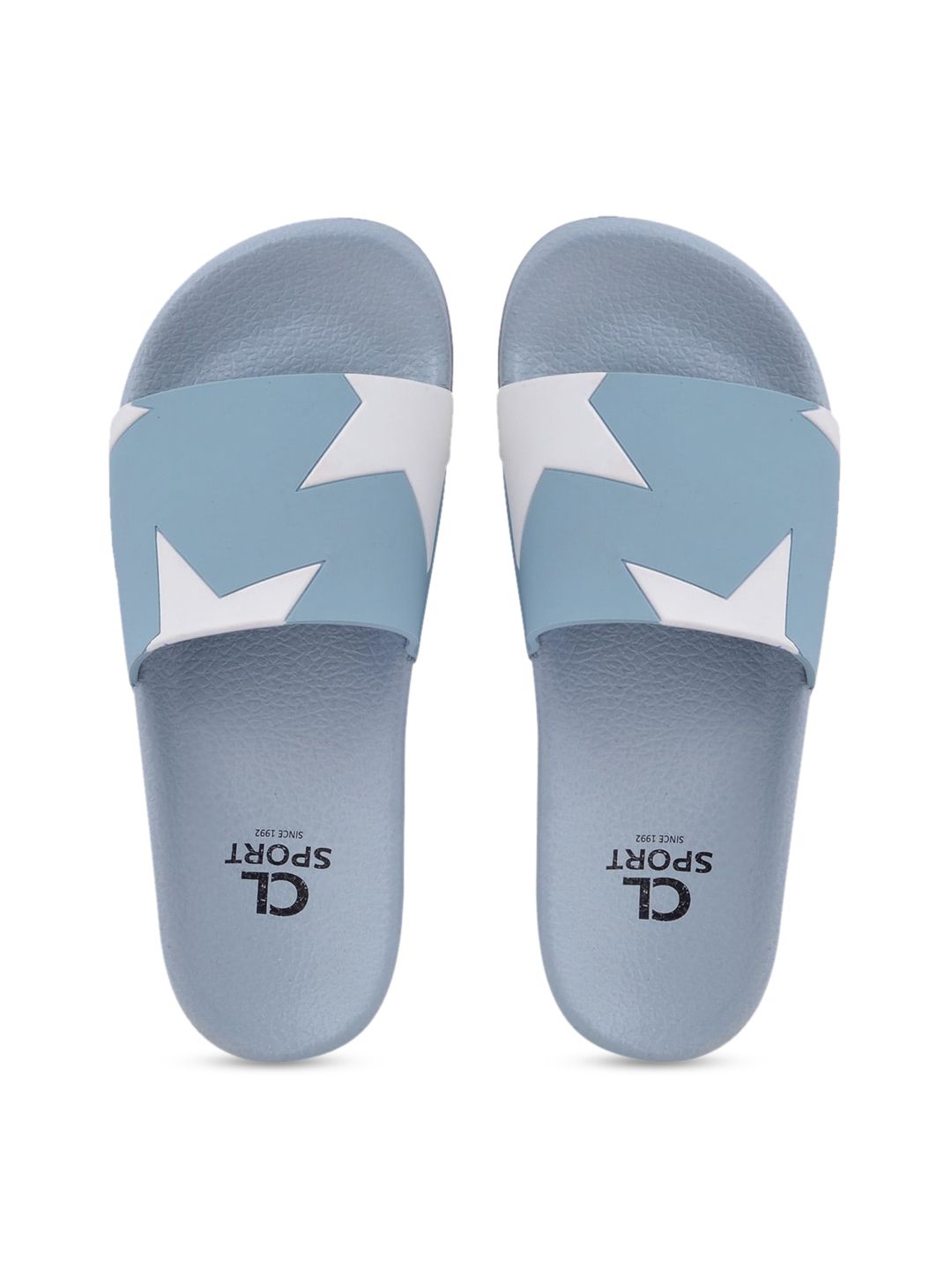 Carlton London sports Women Blue & White Printed Sliders Price in India