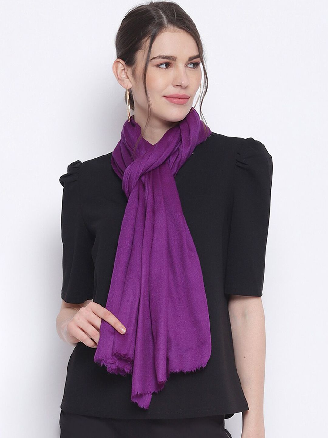 Tossido Unisex Purple Solid Pure Cashmere Wool Stole Price in India