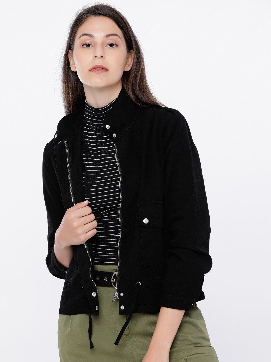 Tokyo Talkies Women Black Solid Tailored Jacket Price in India