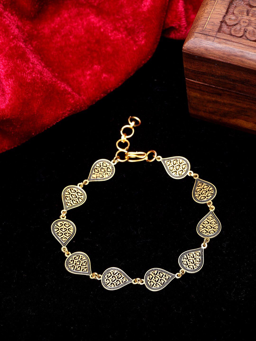 PANASH Gold-Plated Handcrafted Link Bracelet Price in India
