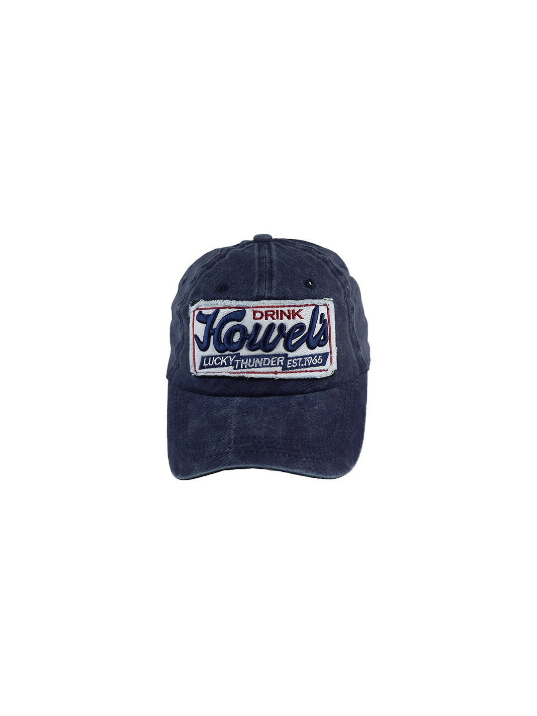 iSWEVEN Unisex Blue & White Embroidered Adjustable Snapback Cap Price in India