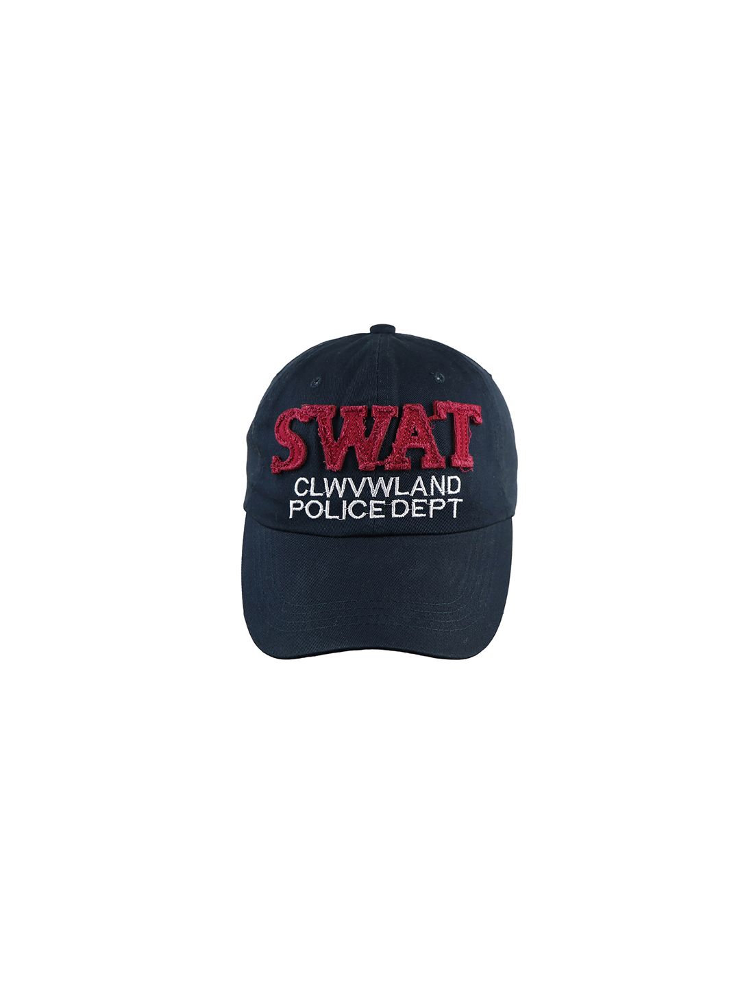 iSWEVEN Unisex Blue & Red Embroidered Snapback Cap Price in India