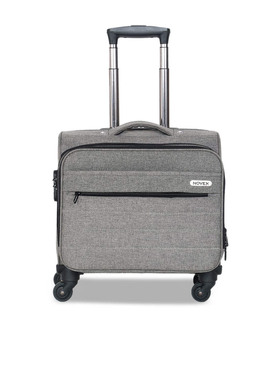 NOVEX Grey Solid Cabin Soft-Sided Trolley Suitcase Price in India