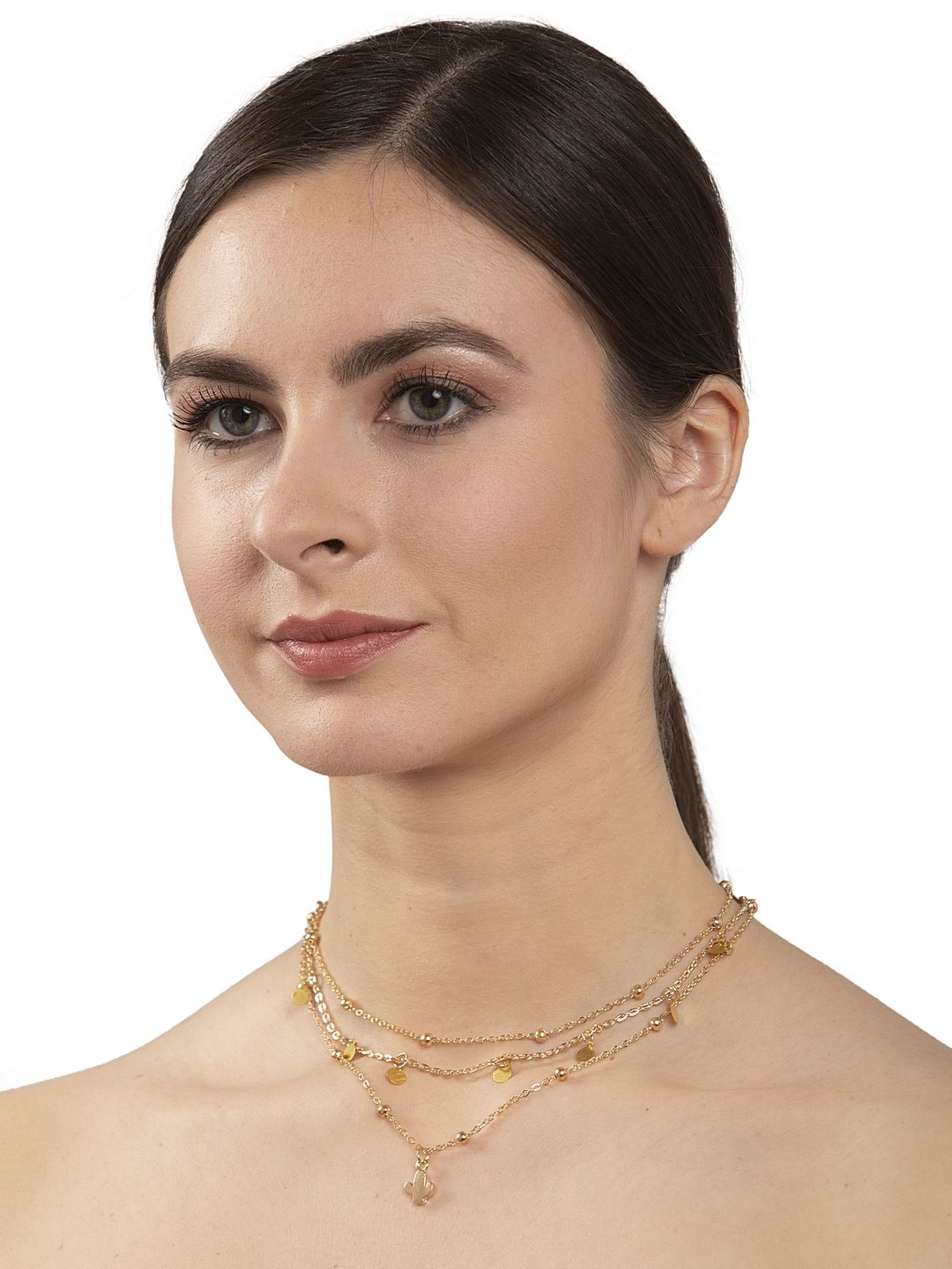 Shining Diva Fashion Gold-Plated Layered Statement Necklace Price in India