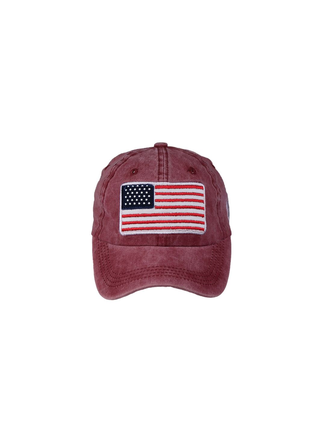 iSWEVEN Unisex Red Printed Snapback Cap Price in India