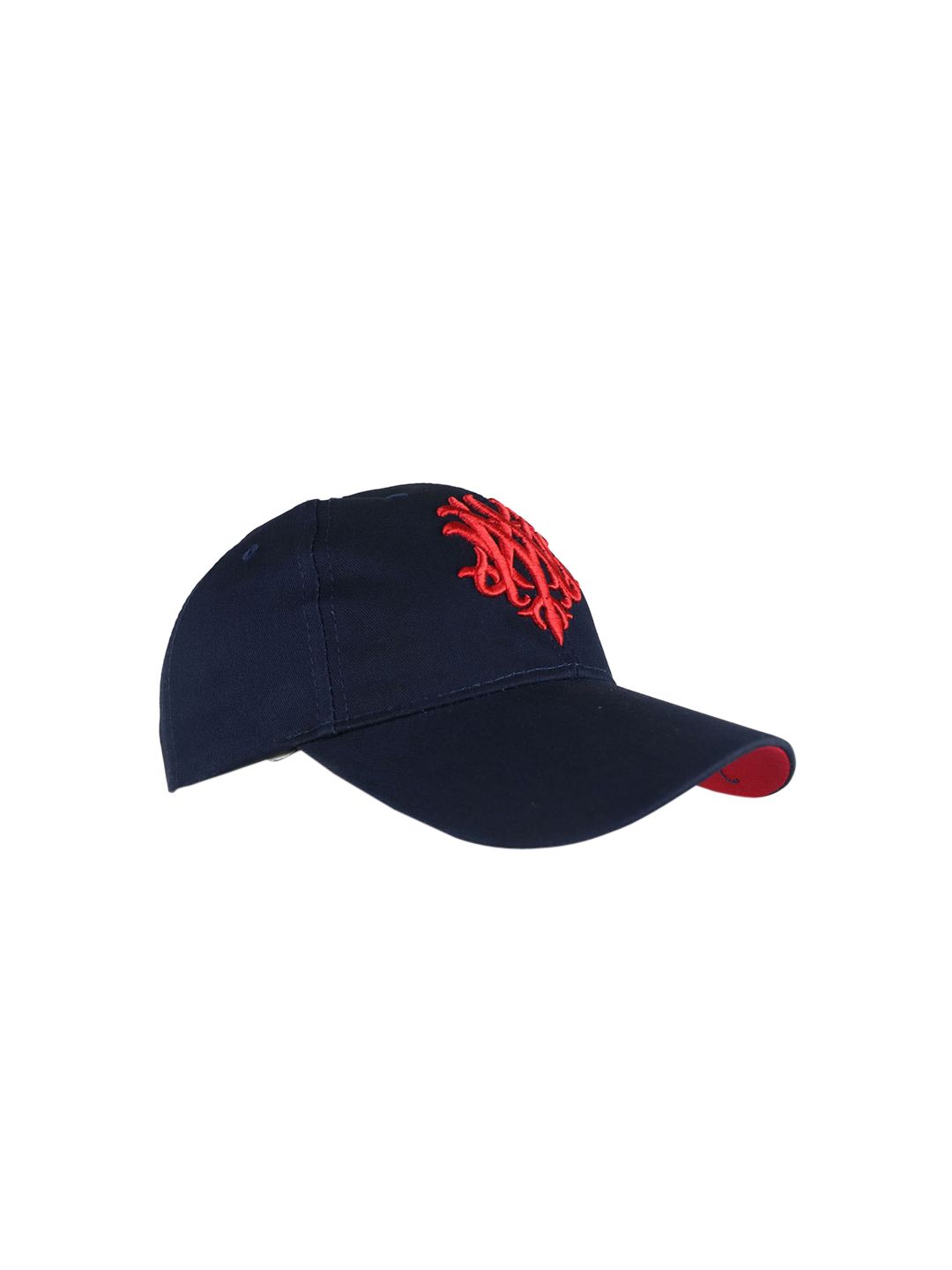 iSWEVEN Unisex Blue & Red Embroidered Adjustable Snapback Cap Price in India