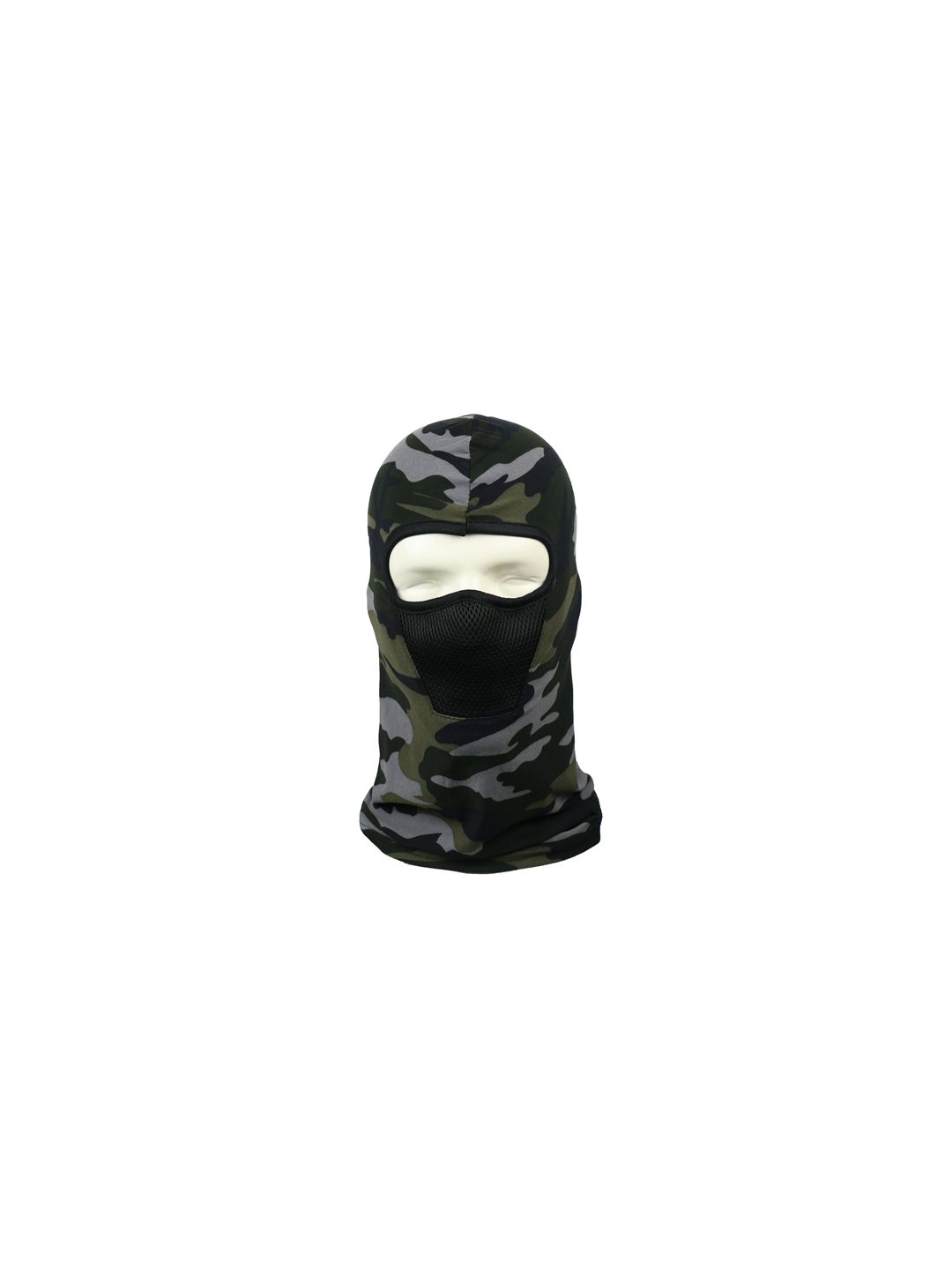 iSWEVEN Unisex Black & Olive Green Camo Printed Balaclava Price in India