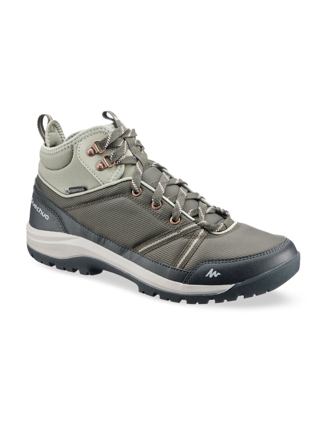 Quechua By Decathlon Women Green Waterproof Hiking Shoes Price in India