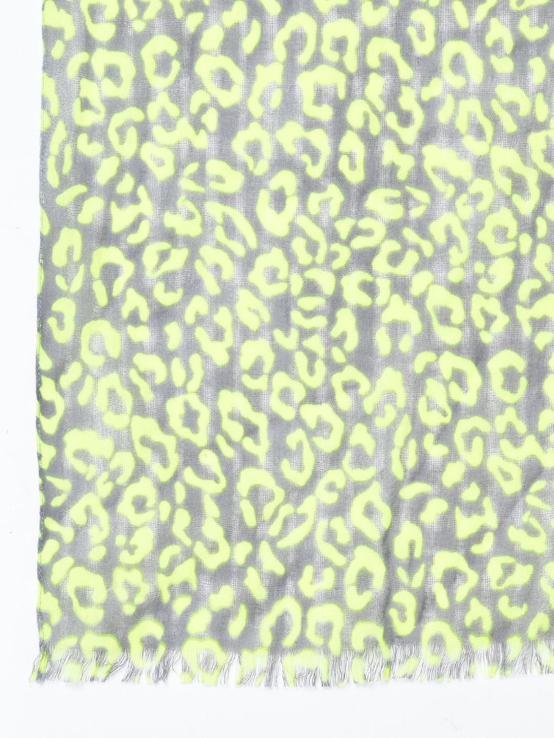 Chkokko Women Lime Green & Grey Printed Scarf Price in India