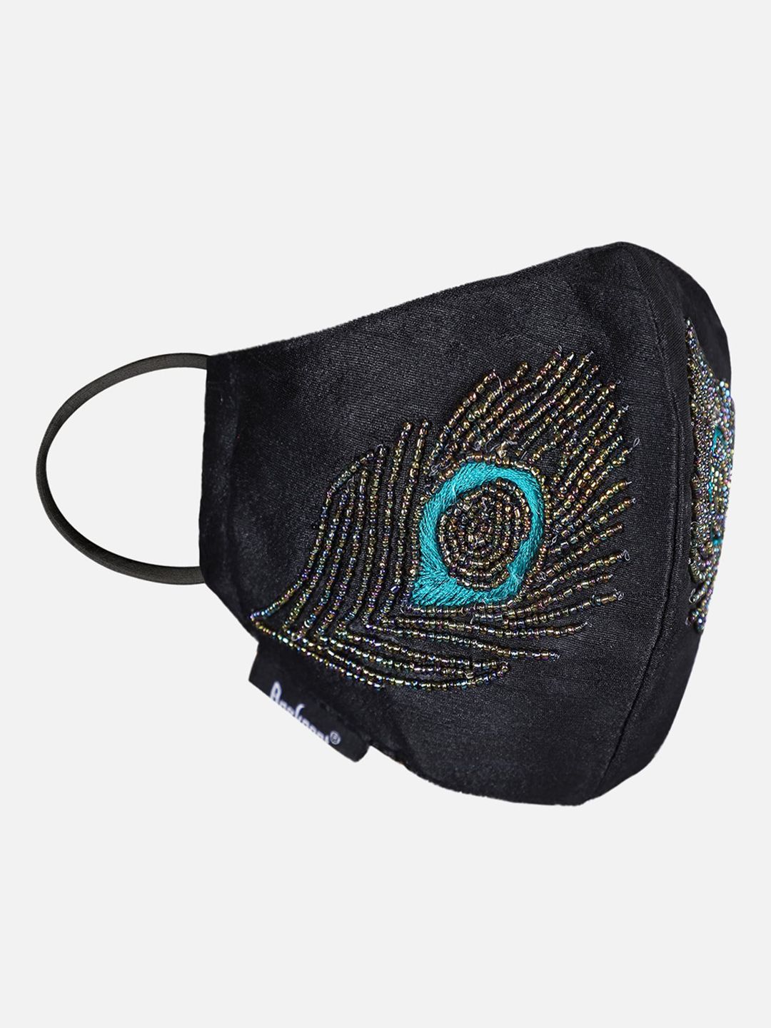 Anekaant Women Black & Blue Embellished 3-Ply Reusable Outdoor Face Masks Price in India