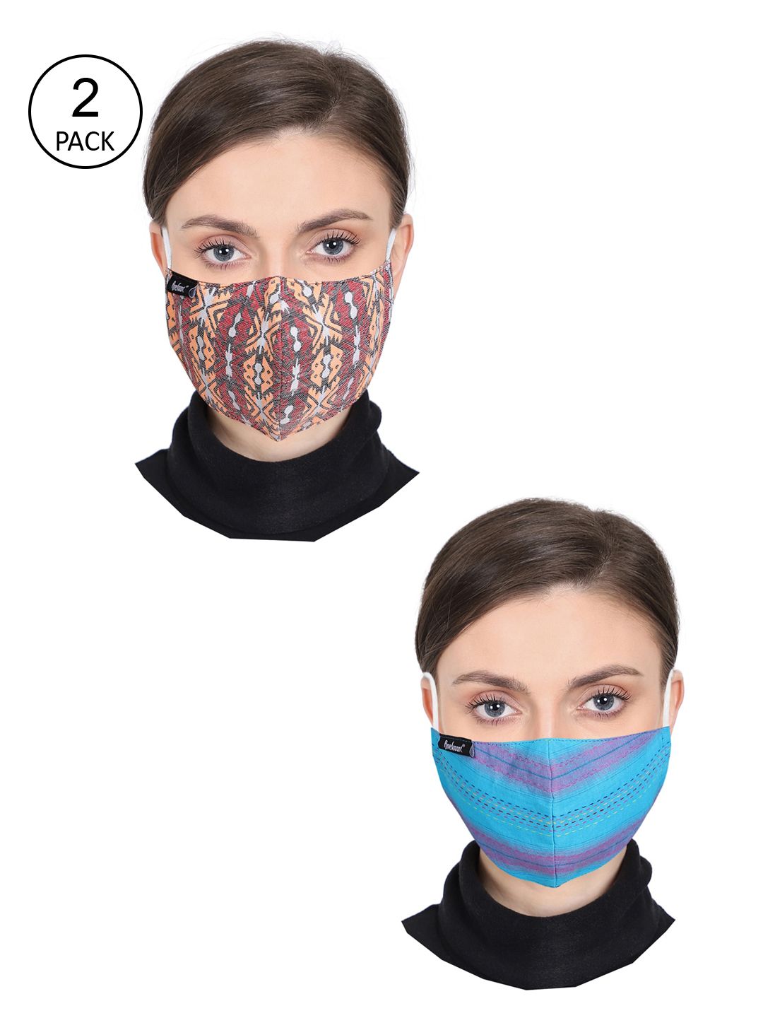 Anekaant Unisex Pack Of 2 Printed 3-Layer Outdoor Face Masks Price in India