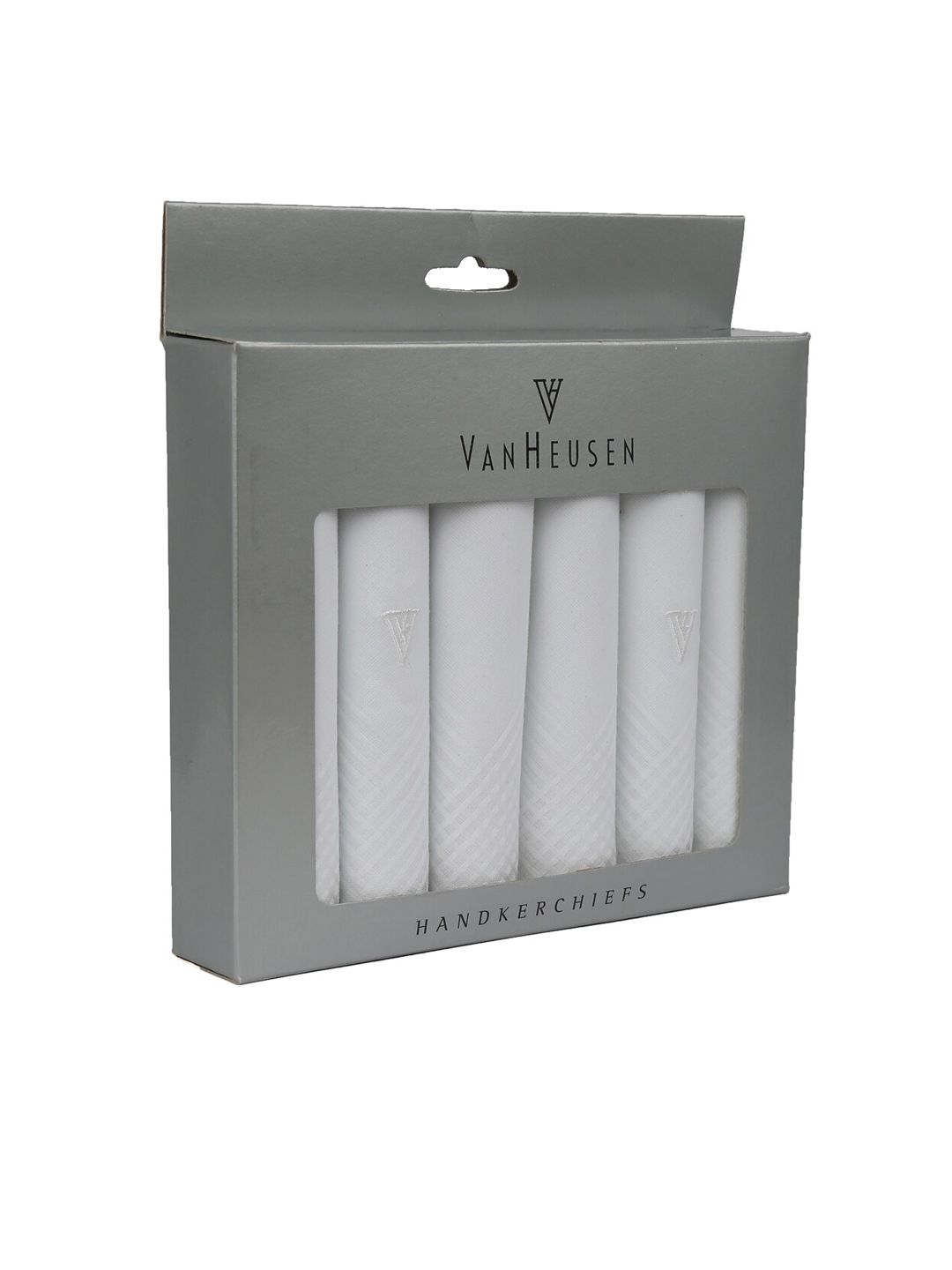 Van Heusen Van Heusen Men Pack Of 6 White Solid Accessory Gift Set