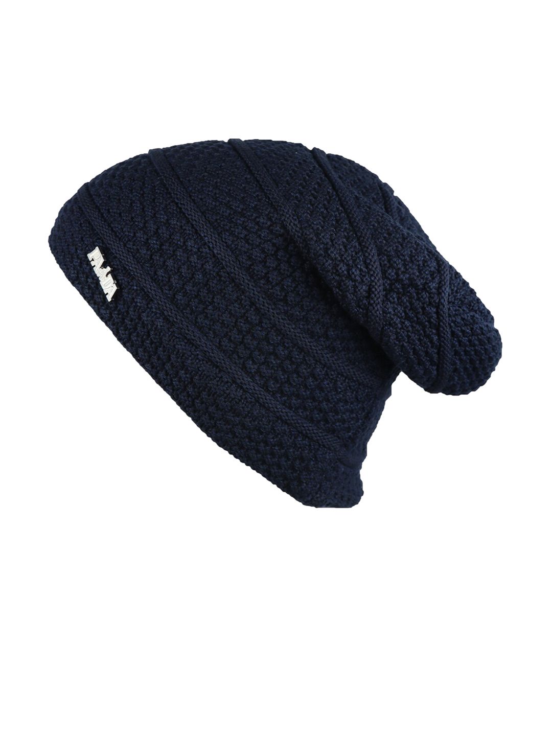iSWEVEN Unisex Blue Self-Design Beanie Price in India