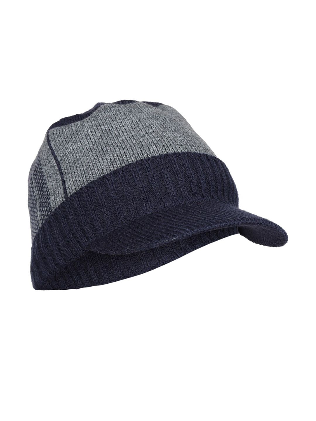 iSWEVEN Unisex Blue & Grey Solid Woven Expandable Visor Cap Price in India