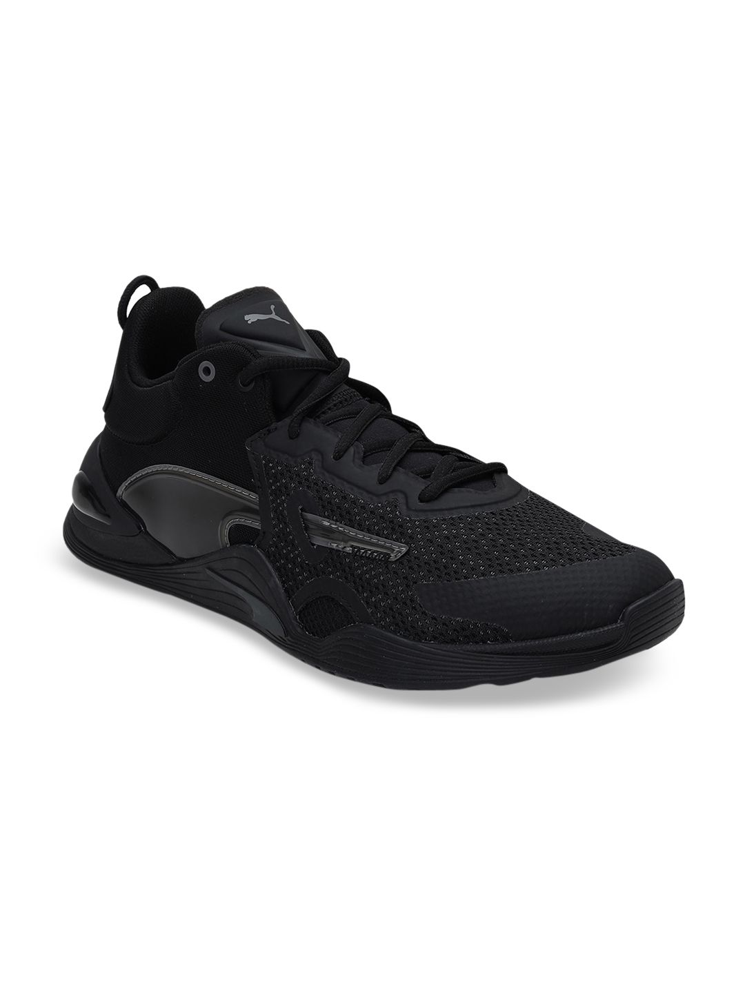 Puma Men Black Mesh Fuse Training Or Gym Shoes