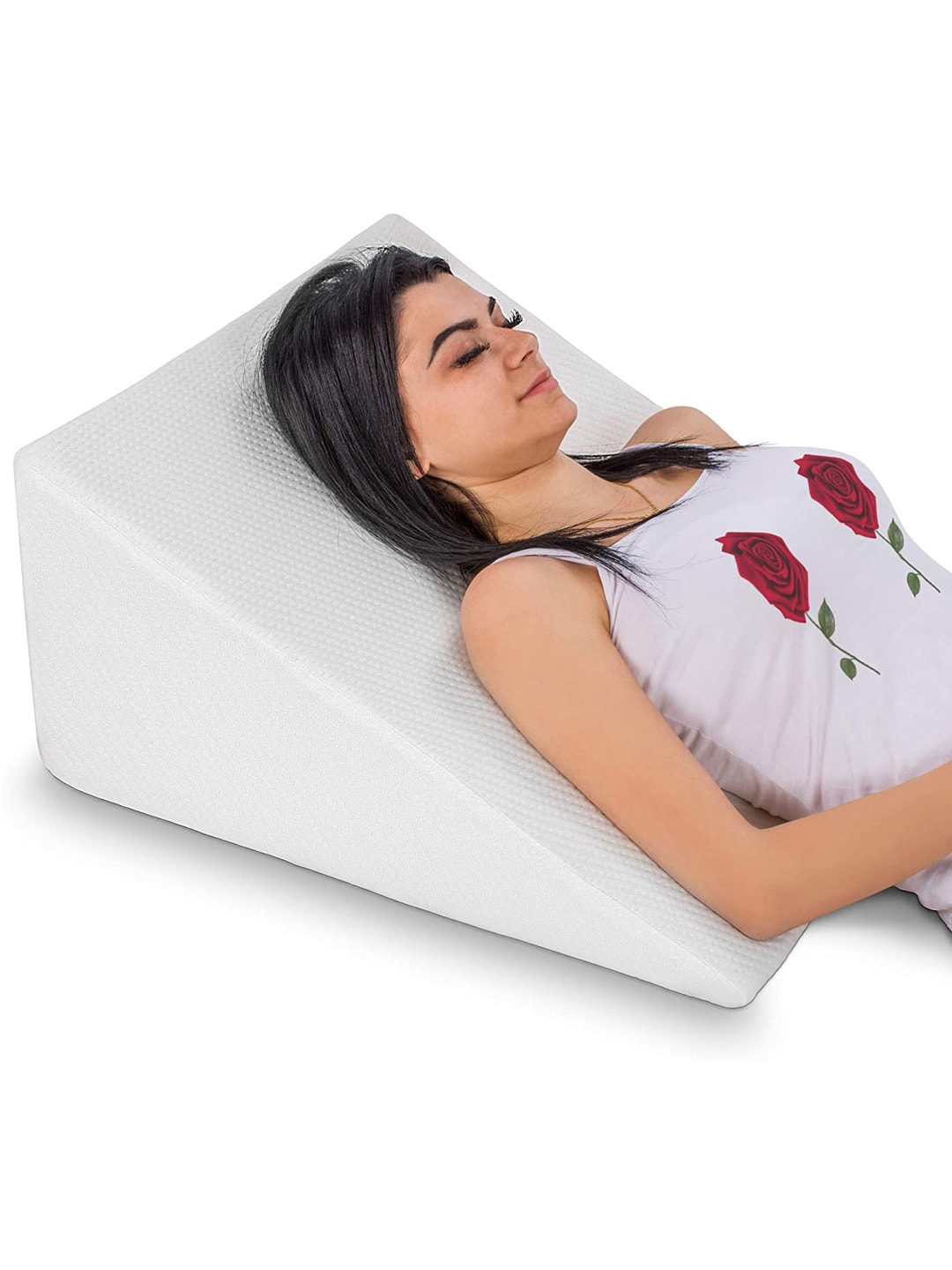 Kuber Industries White Bed Wedge Therapedic Pillow With Memory Foam Price in India