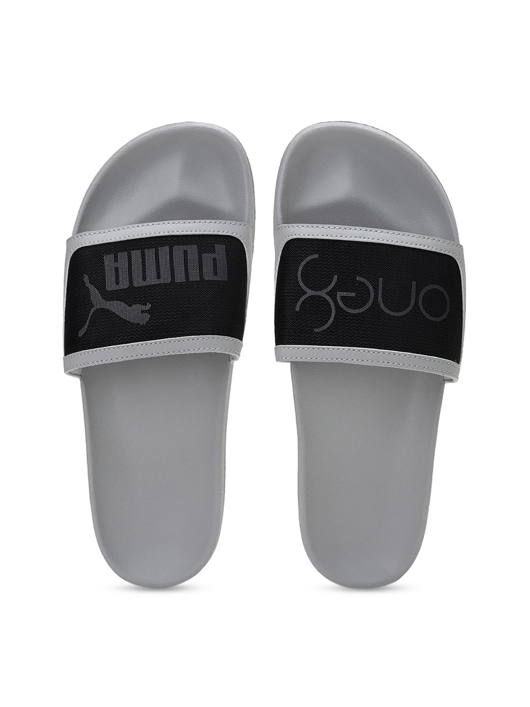 Puma Unisex Grey & Black Printed Leadcat FTR Sliders Price in India