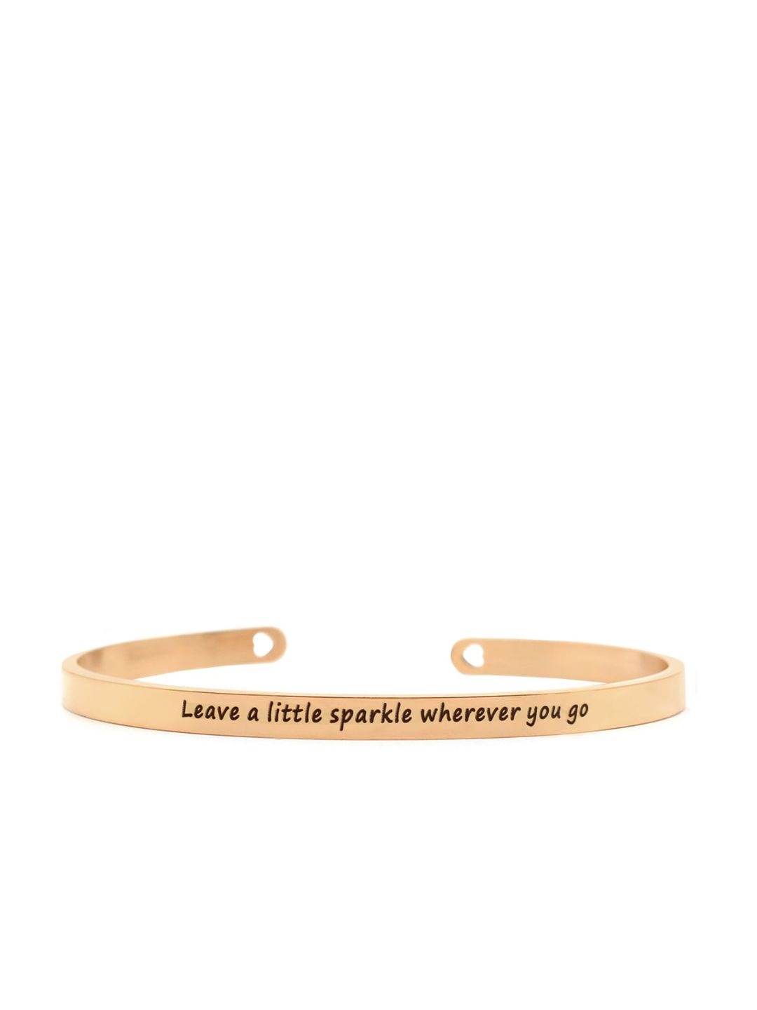 JOKER & WITCH Rose Gold-Plated Leave A Little Sparkle Wherever You Go Mantra Cuff Band Price in India