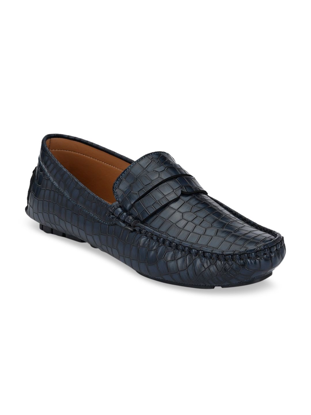 Provogue Men Blue Textured Formal Loafers