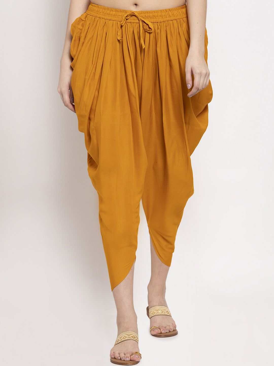 Women Mustard Yellow Yellow Solid Dhoti Salwar
