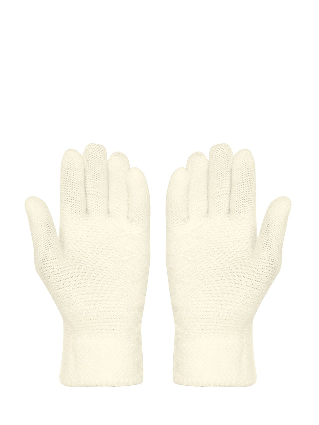 FabSeasons Women White Self-Design Winter Gloves Price in India