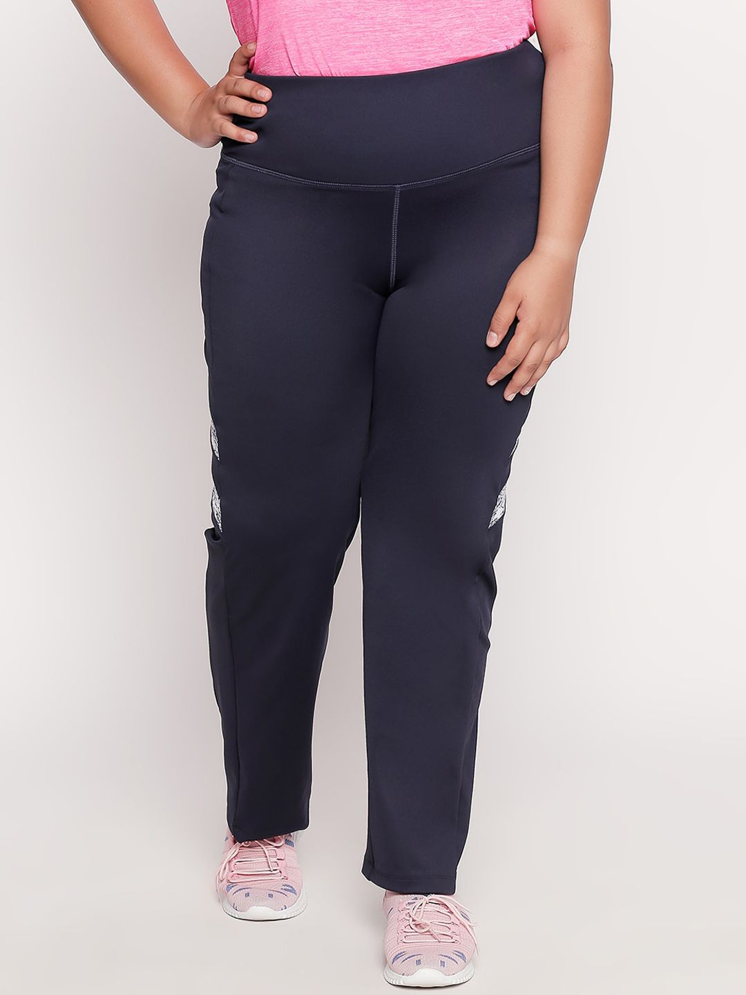 Tuna London Women Navy Blue Solid Track Pants Price in India